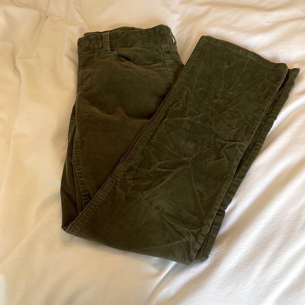 J. Crew Corduroy Olive Green Pants